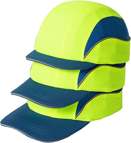 Miniatura 6 de Gorra de béisbol de seguridad ligera para protección de la cabeza, gorra de protección de cabeza transpirable (M18112-verdeazul-largo)