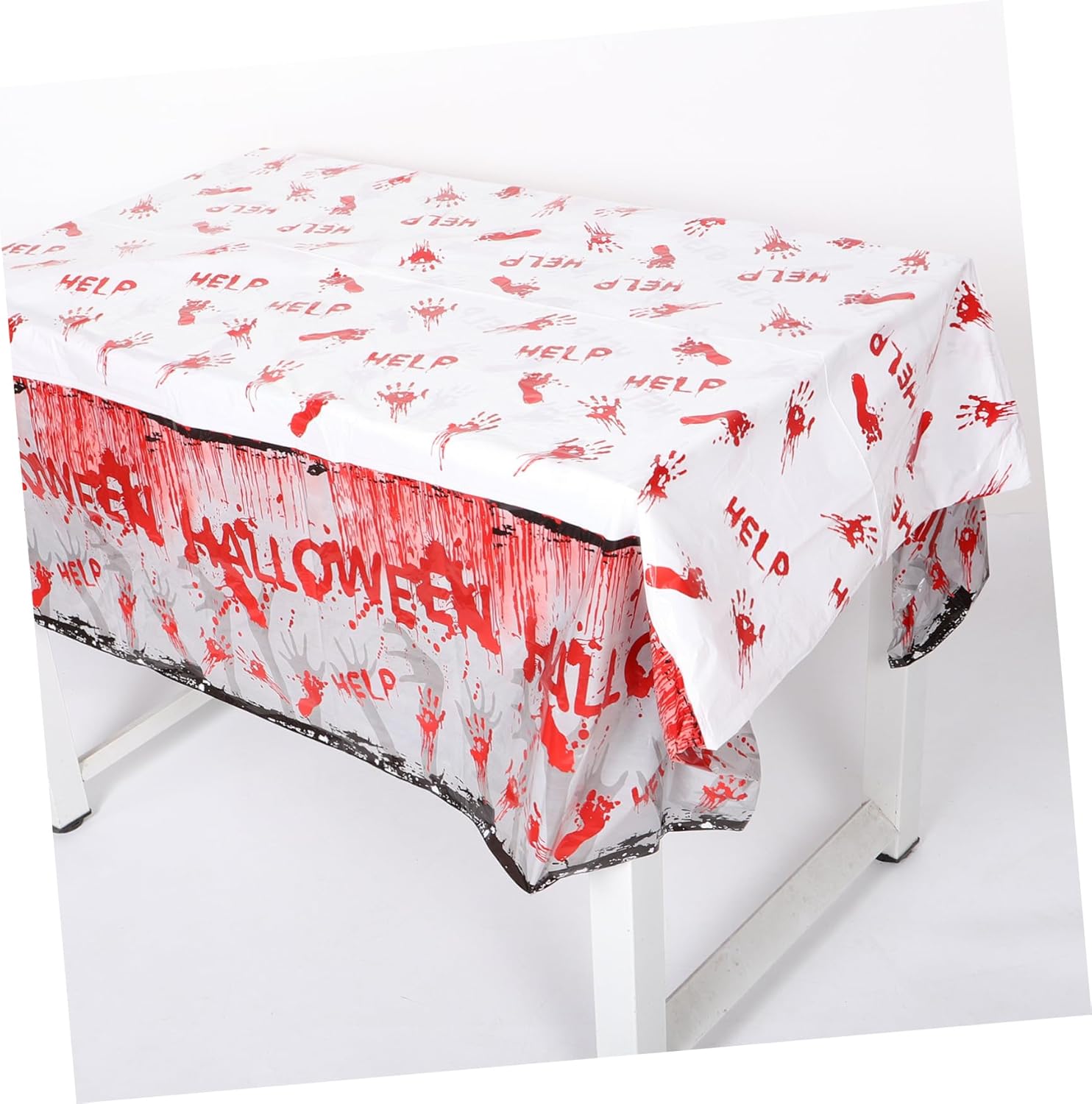 1set Halloween Spooky Cups Plates Bloody Handprint Disposable Set for Scary Decorations Party Kit