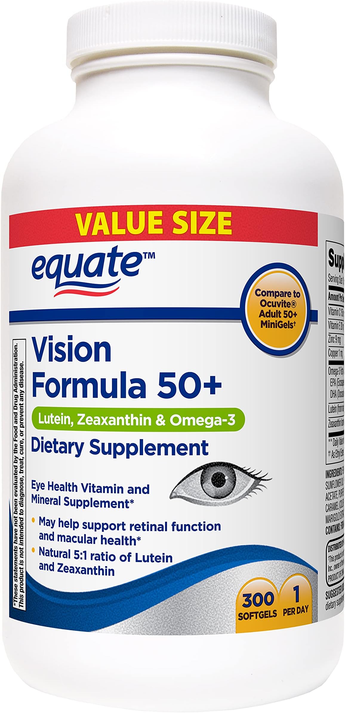 Vision Formula 50+ Lutein, Zeaxanthin & Omega-3, 300 Softgels