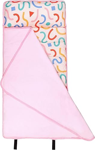 Wildkin 43 Inches Microfiber Nap Mat with Reusable Pillow for Boys & Girls, Ideal for Daycare & Preschool Toddler Sleeping Mat, Soft Cotton Blend