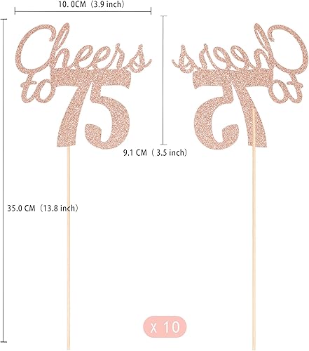Miniatura 31 de Gexolenu Cheers to 40, paquete de 10 centros de mesa de cumpleaños de 40 cumpleaños con purpurina de color oro rosa de doble cara para mesas