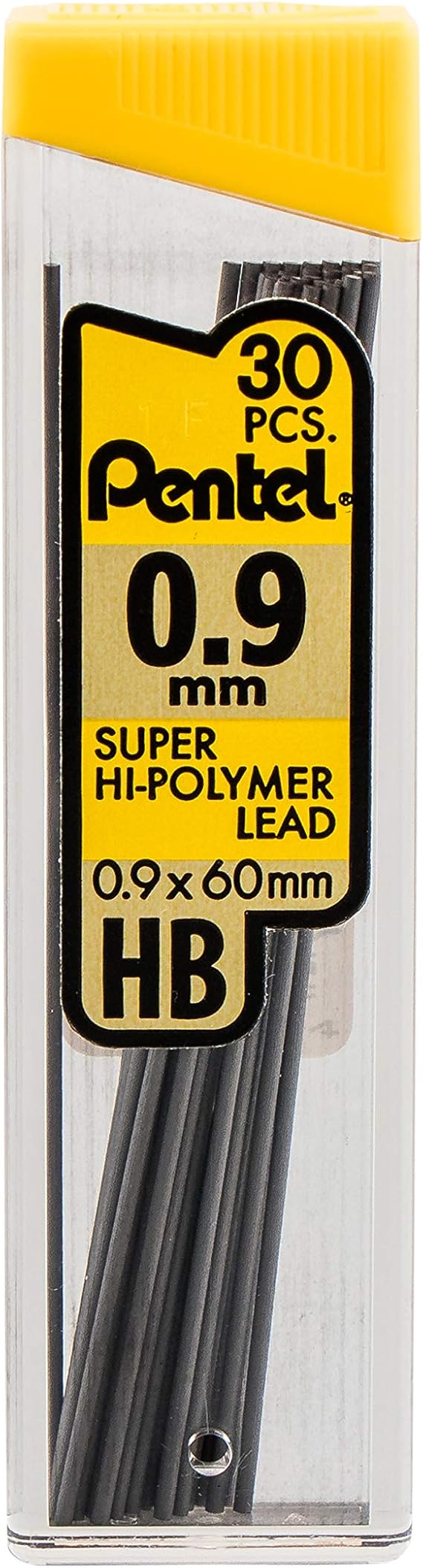 Pentel Super Hi-Polymer Lead Refills, (0.9 mm), Thick, HB, Pack of 3, 90 Pieces of Lead (C29BPHB3)