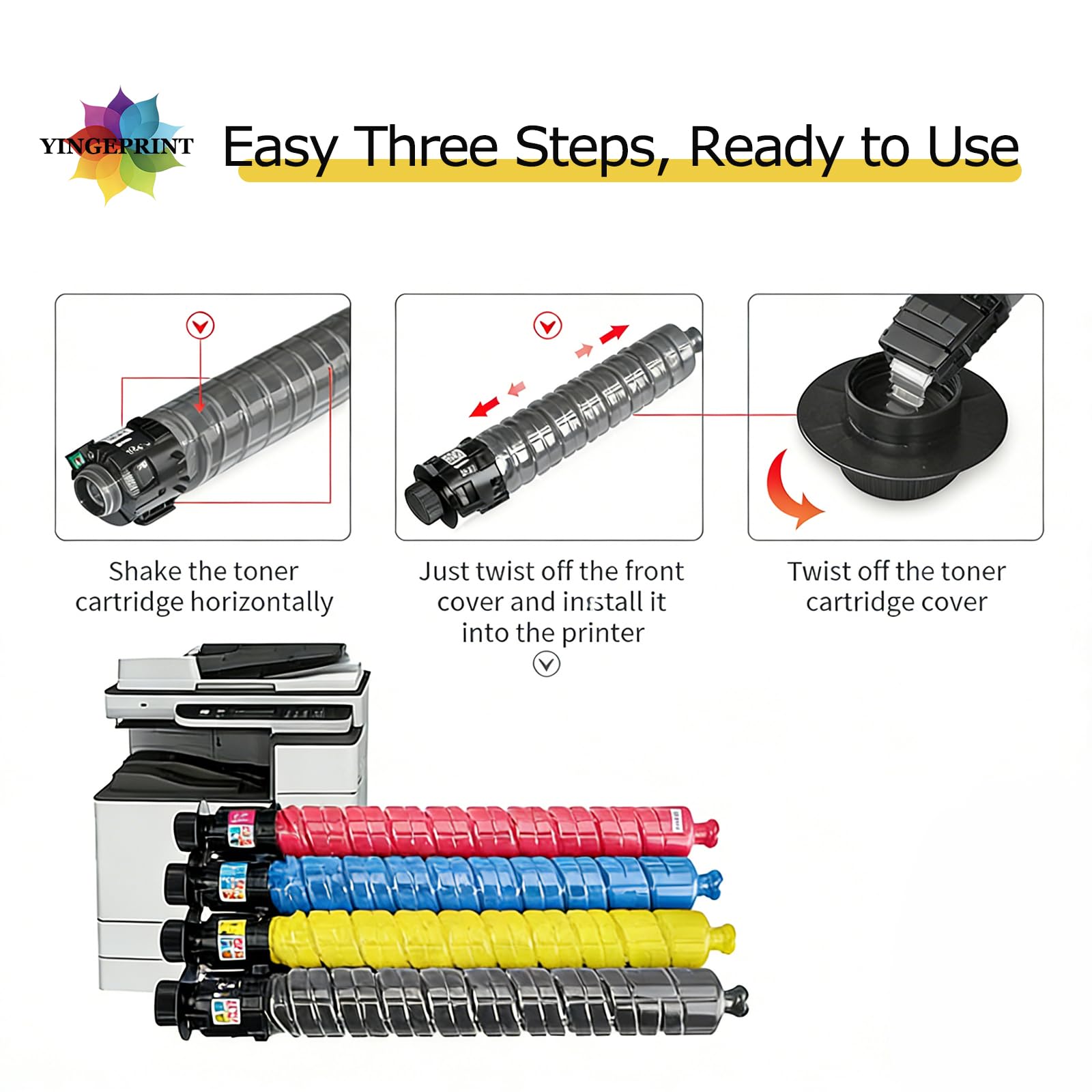 Cartuccia toner compatibile per Ricoh Aficio MP C3003 C3003SP C3503 C3503SP C3004 C3004SP C3504 C3504SP, codice 841817 841818 841819 841820 Kit Referenze cambio (1PK) - Magenta)