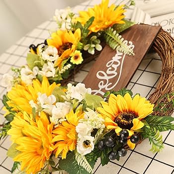 Amazon.co.jp: ひまわりリース 造花 おしゃれ 可愛い 春夏