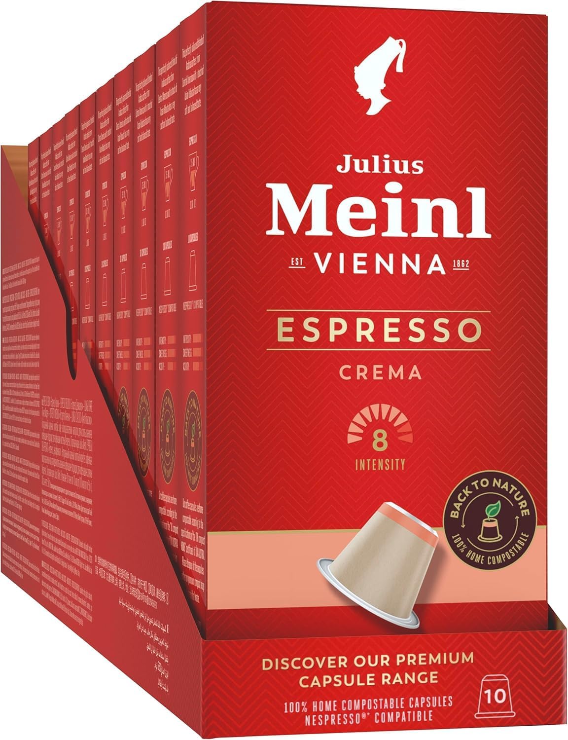 "Espresso Crema," 100% biodegradable, 100 Capsules