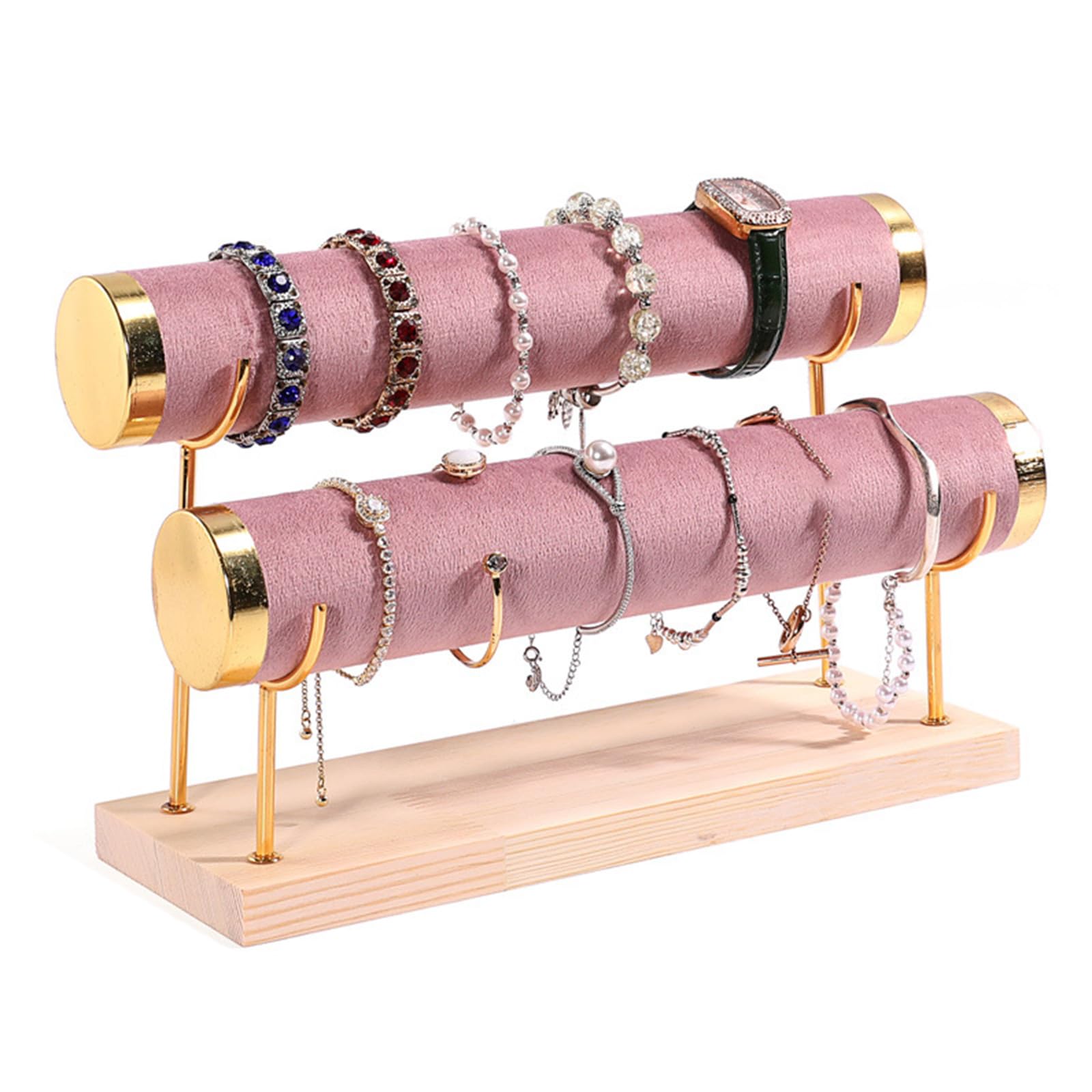 THINCAN Stylish Wood Jewelry Display Stand Bracelets Storage Stand Watches Display Organizers Suitable For Jewelry Shop And Home