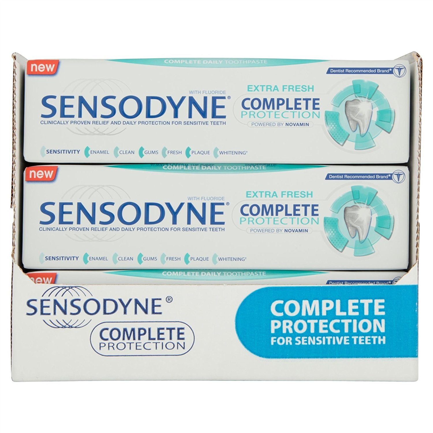12 x Sensodyne Extra Fresh pełna ochrona pełna codzienna pasta do zębów 75 ml