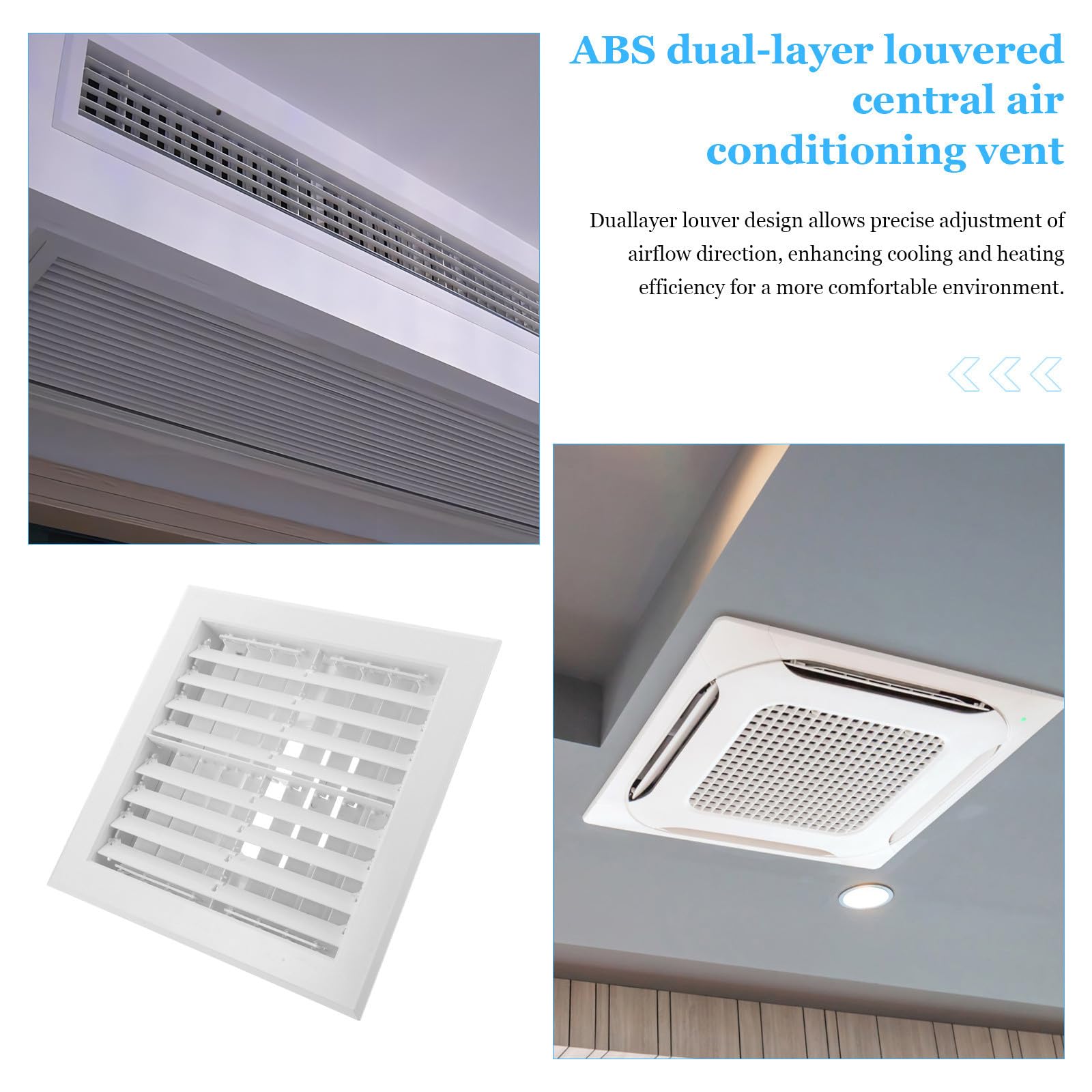 Griglia di Ventilazione per Condizionatore in Abs Design a Doppio Strato e Struttura Tondo-quadrata, per Creare Un'atmosfera Estiva Stile Moderno