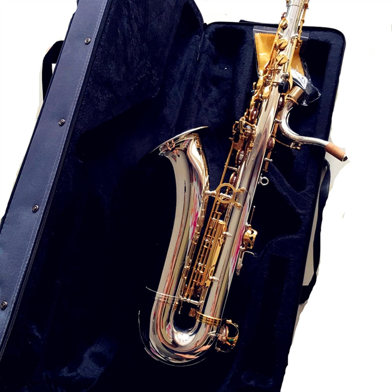 Saxofón Profesional Saxofón Tenor BB Sax Instrumento De Viento Plata Y Oro Superficie Sax Saxofón Tenor Instrumentos Musicales