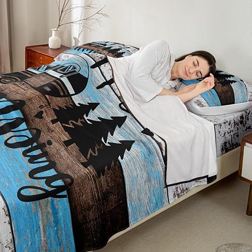 Vista 69 de Juego de sábanas para cámper tamaño matrimonial para niños y niñas, sábanas de madera para adolescentes de Happy Camping Farm, accesorios de Multi 04