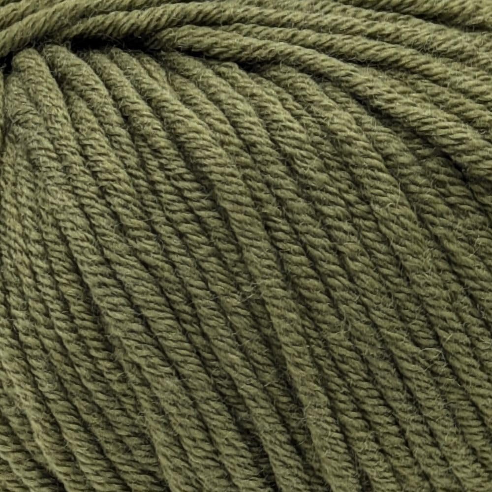 Aran-Weight 100% Superwash Fine Merino Wool Knitting and Crochet Yarn, Mulesing-Free, 50g - Purely Merino Aran 3672 Khaki