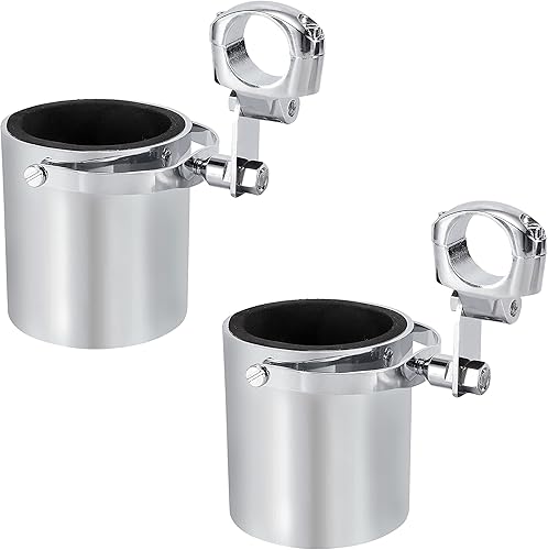 Soporte para vasos de motocicleta, soporte cromado para botella de agua para motocicleta, bicicleta (cromado-2 unidades)