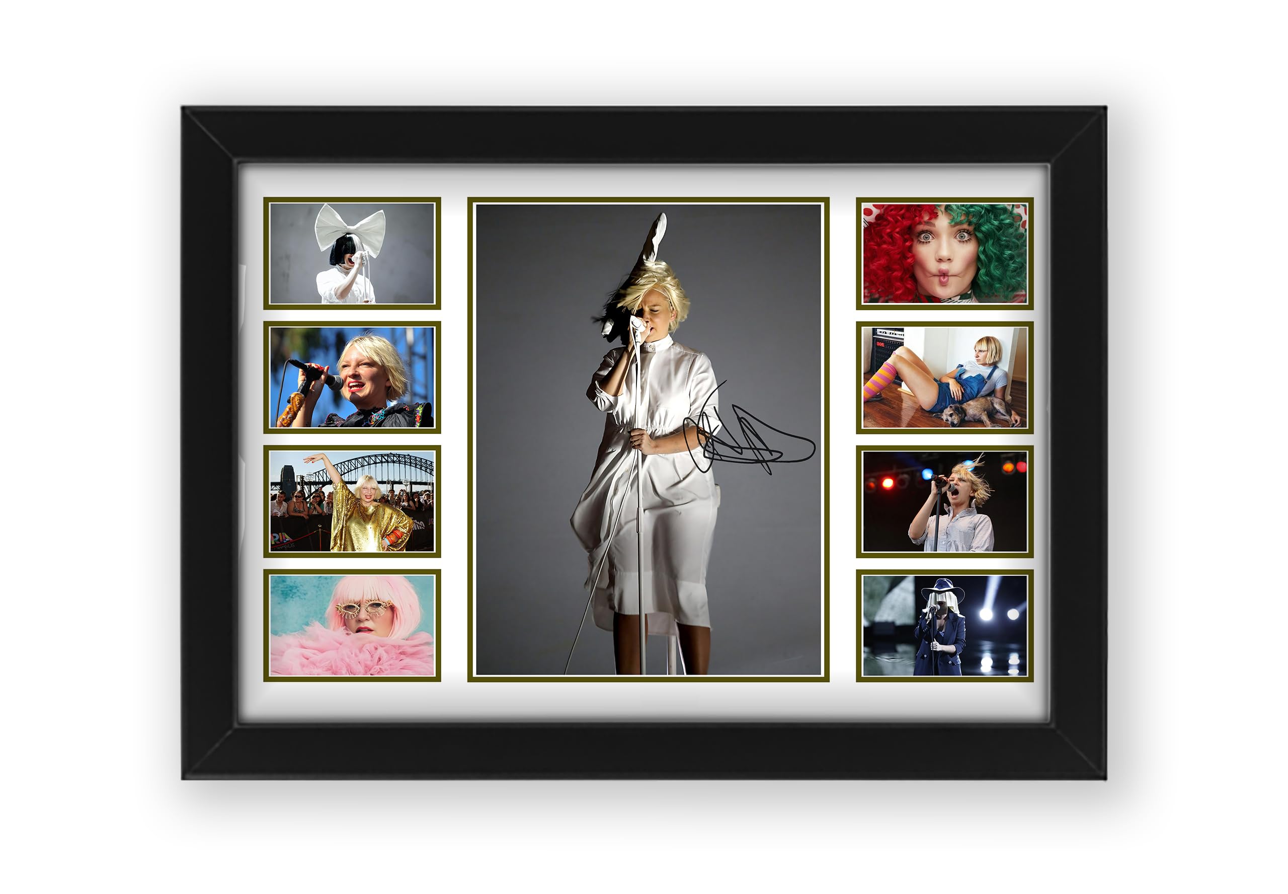 Sia Signed Poster Print- Limited Edition Autograph Fan Gift – Collectible Memorabilia Merchandise (Framed A4 (30x21cm))