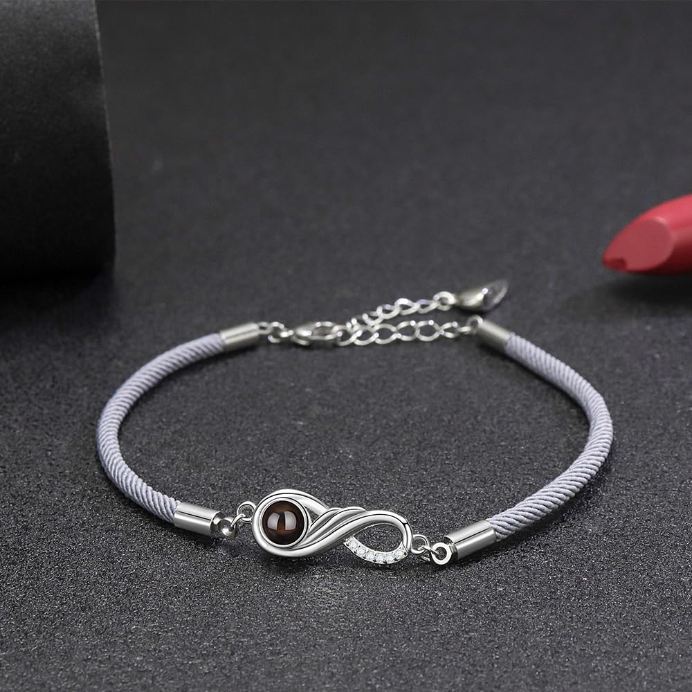 Pulsera con foto Pulsera a juego personalizada para parejas, foto personalizada Pulseras de pareja infinitas Pulseras de atracción para él y para ella