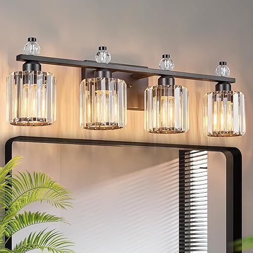 Miniatura 8 de Luces de tocador 4-Luces Modernas de Cristal para Tocador Luz de Baño Dorada Accesorios de Iluminación de Tocador sobre Espejo Lámparas de Tocador