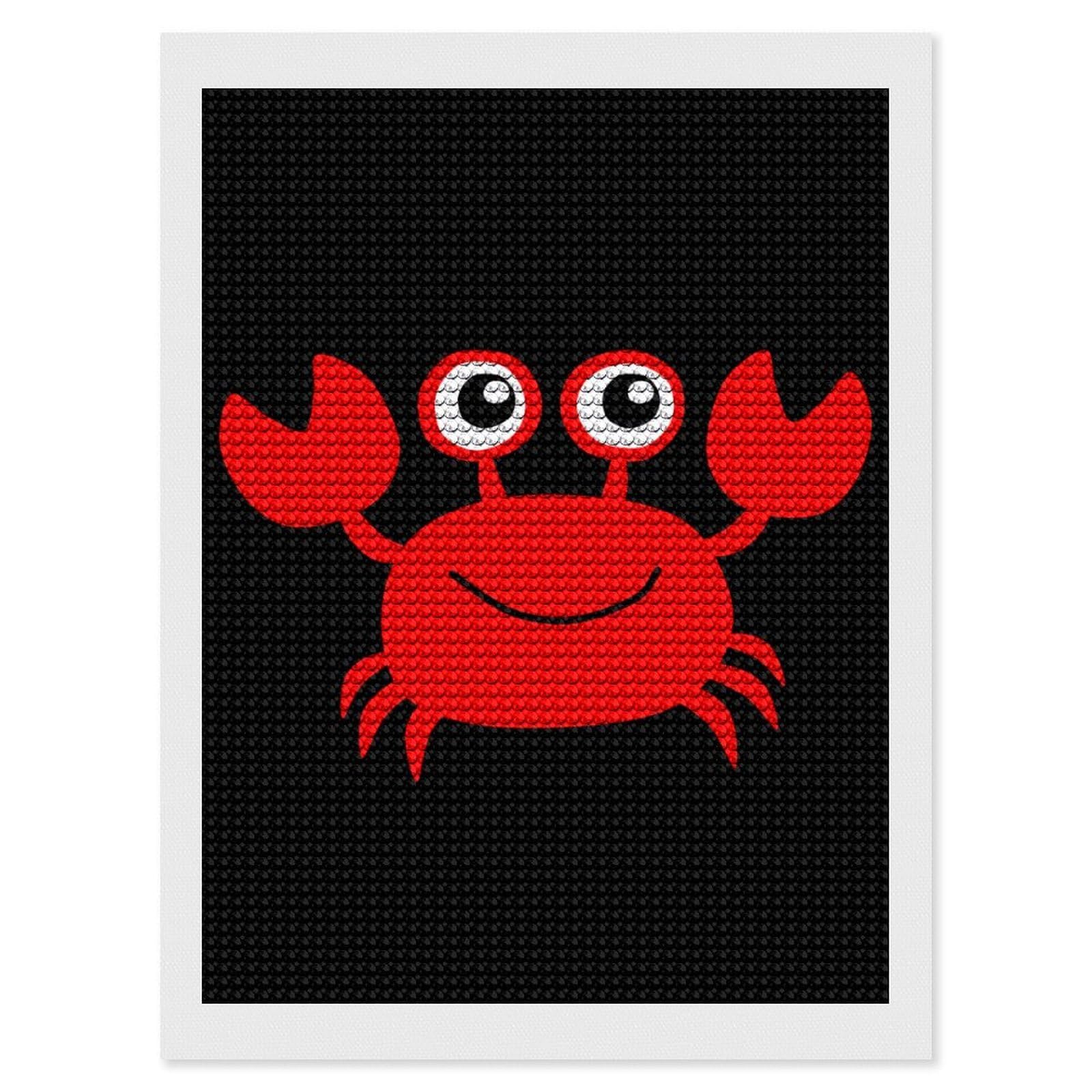 Nclqvjxzkhw Style Cute Crab Diamond Art Painting For Adult Round Diamonds Pictures Arts Crafts Home Wall Decor 12"X16"
