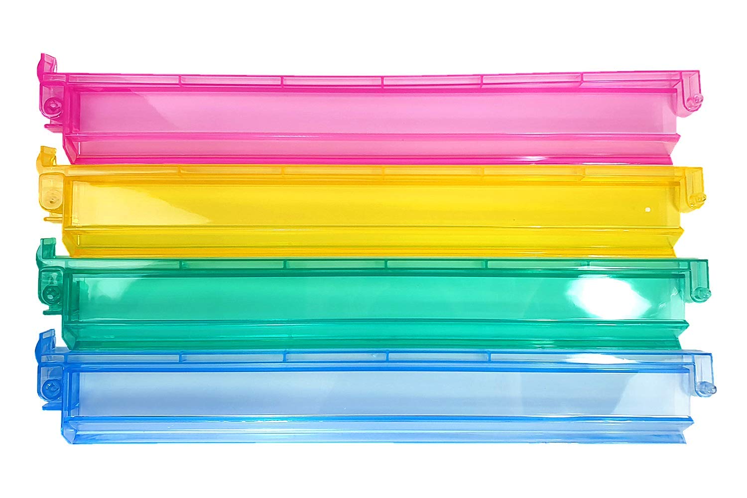 HNDTEK Acrylic Mahjong Mah Jongg Rack and Pusher Combo ,Mah Jong Combo Racks- Multi - Color - Set of 4