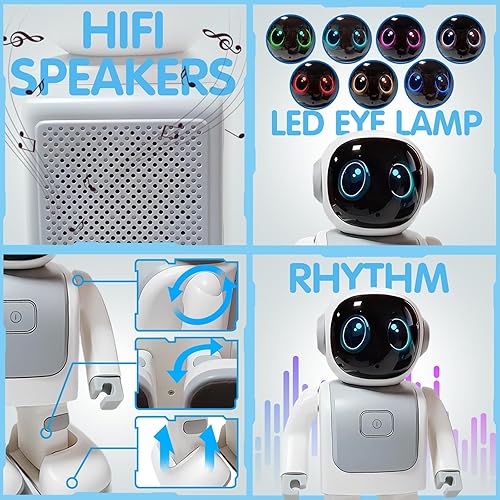 Miniatura 8 de Gsou Altavoz robot bailarín portátil con Bluetooth para niños de 3 a 10 años, compañero íntimo para adultos y niños, altavoz Bluetooth inteligente