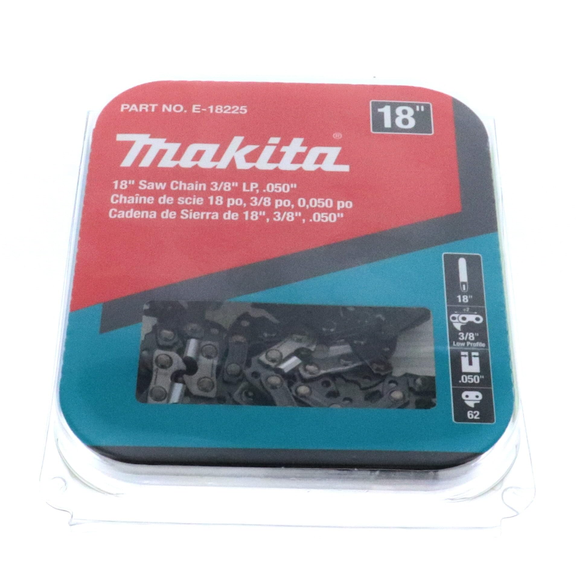 Makita OEM E-18225 - Cadena de sierra de 18 pulgadas, 3/8 pulgadas Lp, 50 pulgadas, 62, retroceso bajo
