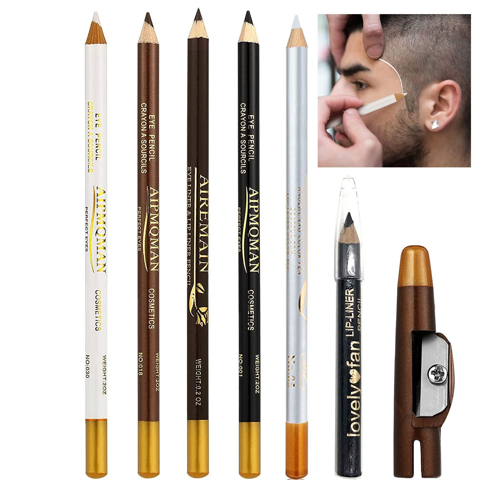 Buy Barber Pencil for Lineup, 6 Pieces Edge Hairline Razor Trace