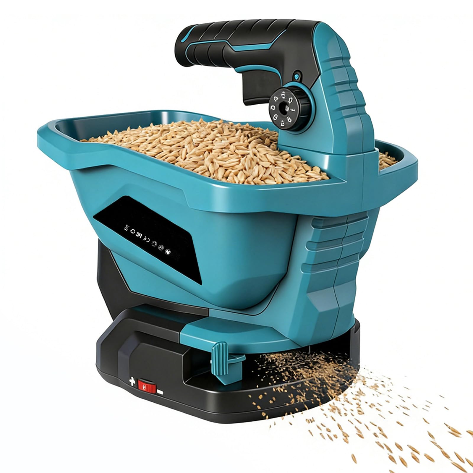 Squaeltirs Cordless Seed Spreader Compatible with Makita 18V Battery,6 Speed Settings, 8 Spread Levels,Handheld Seed and Fertilizer Power Spreader for Seed, Feed, Salt, and Melt (No Battery)