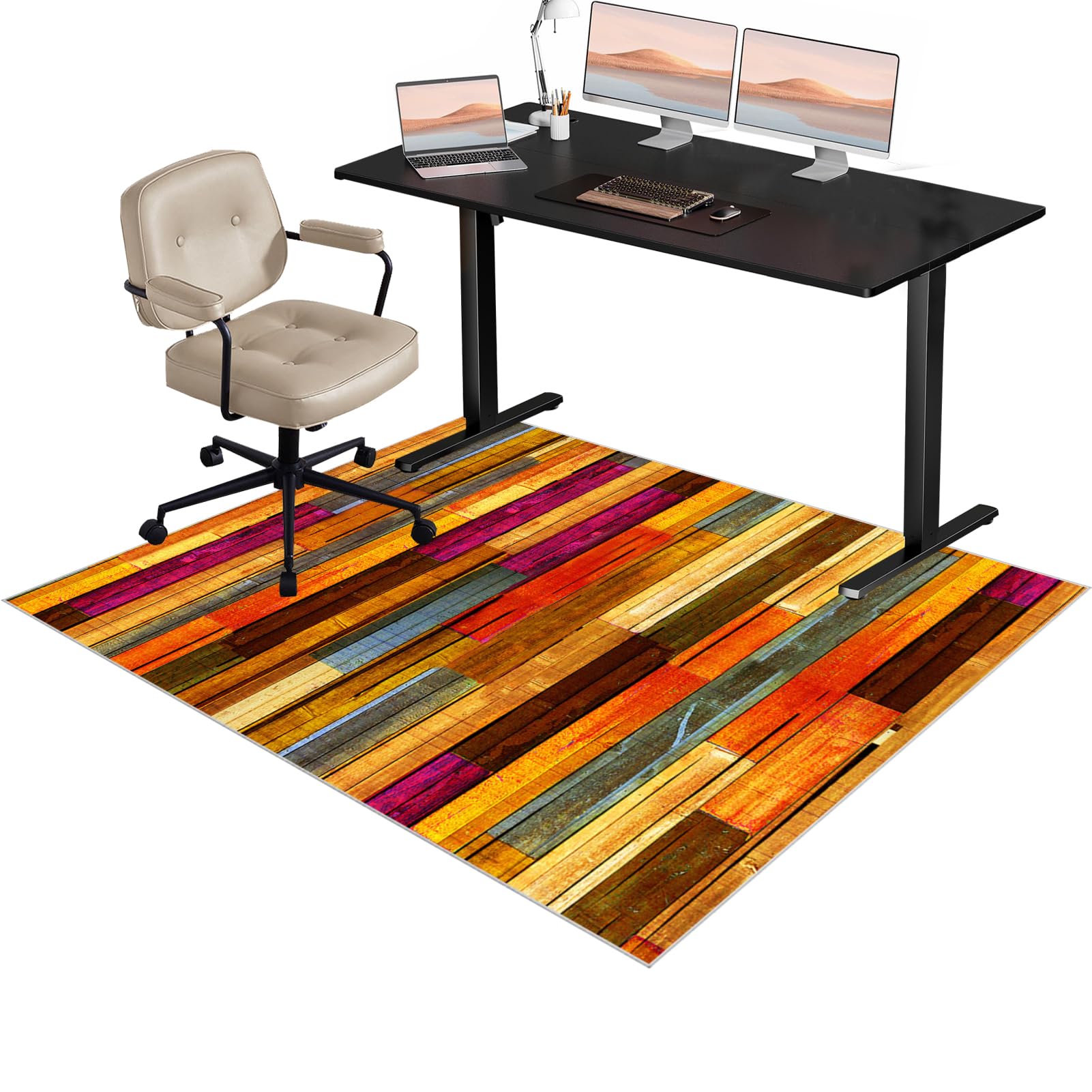 Office Gaming Chair Mat for Hardwood Floor, Non-Slip Floor Mat For Home Office Gaming Room, Office Chair Mat for Carpet Floors, Carpet Floor Protector 120 x 150 cm, Desk Chair Mat for Rolling Chair