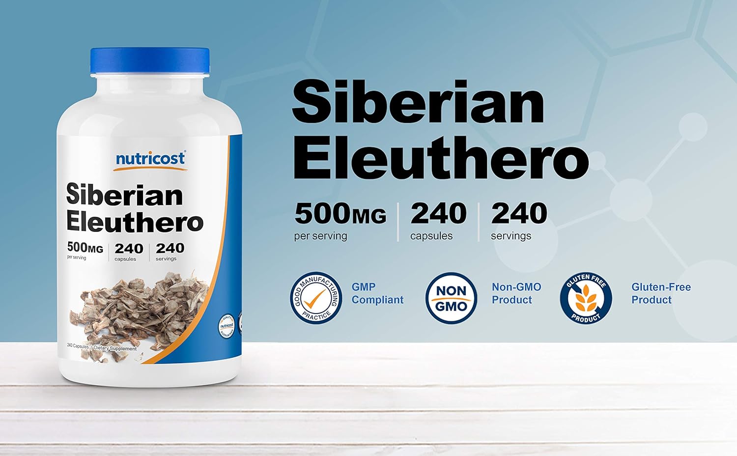 Nutricost Siberian Eleuthero 500mg, 240 Capsules - Eleutherococcus Senticosus - Gluten Free & Non-GMO - Image 3