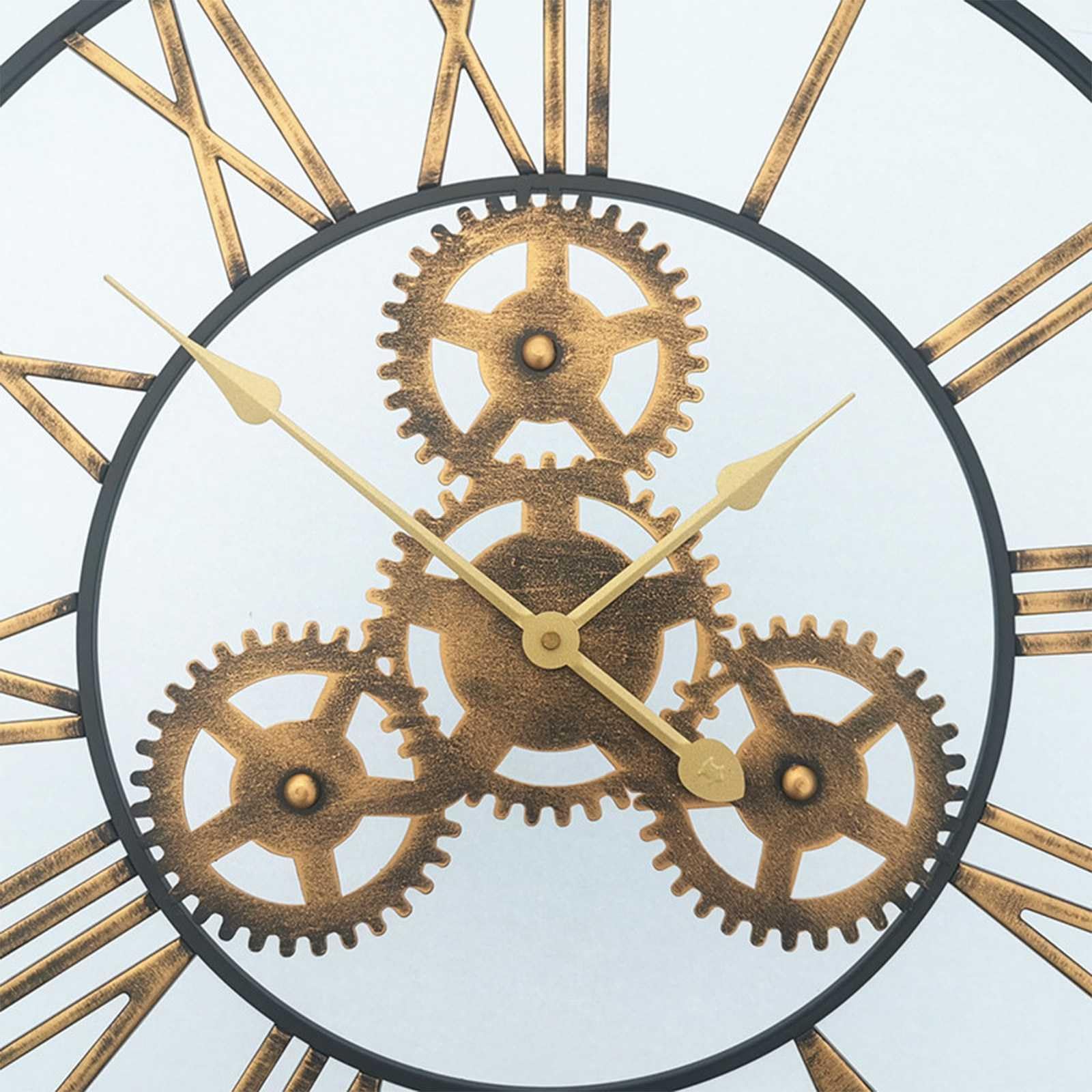Reloj De Pared Estilo Industrial Retro Americano Hierro Metálico Roma Engranaje Reloj Cuarzo Sala Estar Decoración del Hogar
