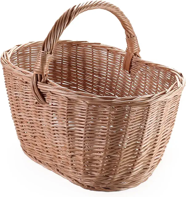 Panier en osier pour champignons - Design traditionnel et robuste