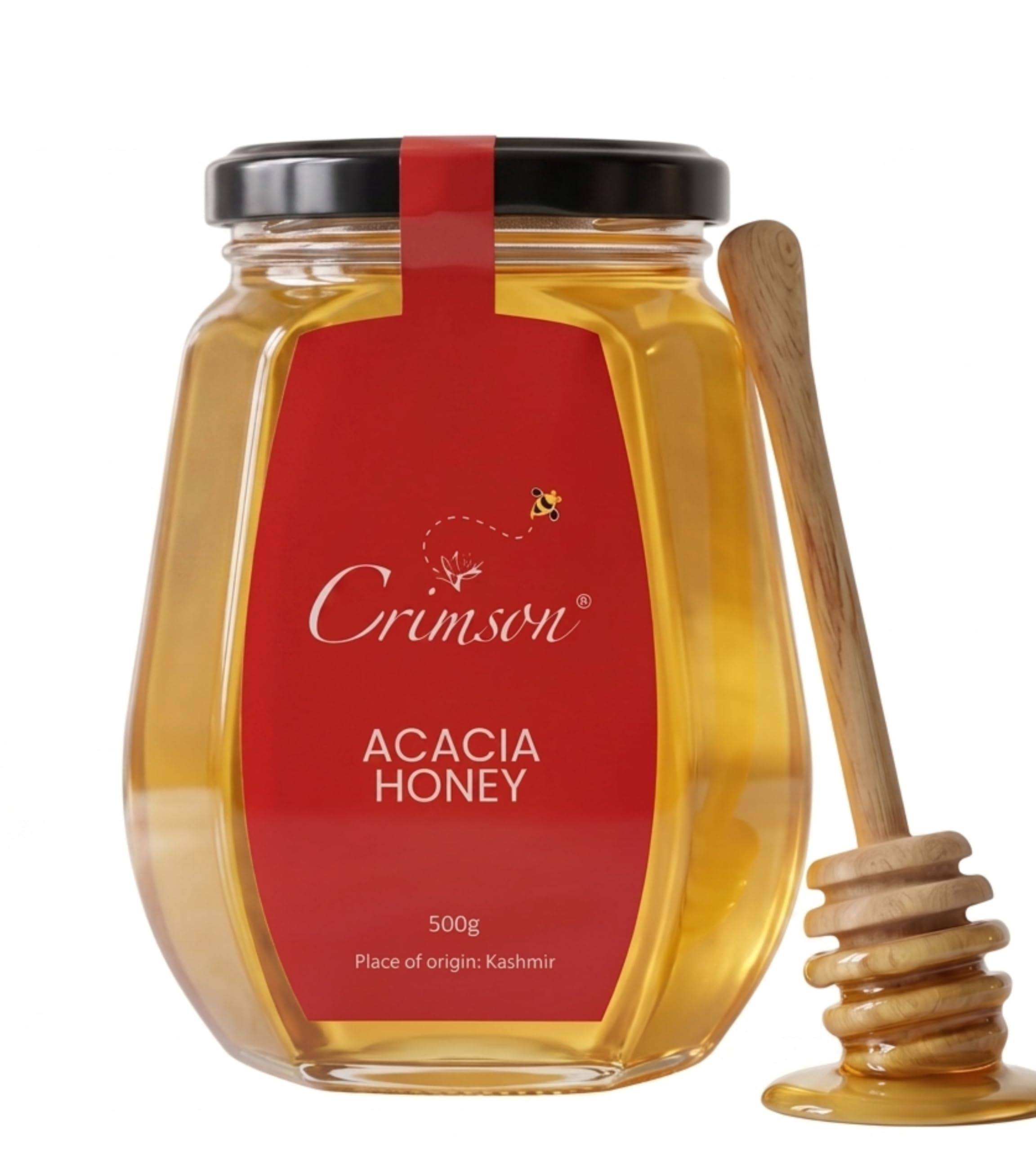 CRIMSON Honey|Pure Natural Kashmiri Honey|No Added Sugar|No Preservatives| No Artificial Colour|White Honey|White Acacia Honey 500G-image-15