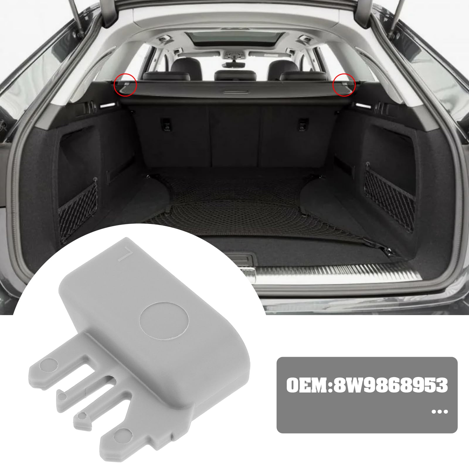 ECSiNG Conductor de Persiana Enrollable para Maletero Instalación de Persiana Enrollable para Maletero Compatible con Audi A6 2012-2018 Persiana Gris Izquierda 8W9868953 EP5