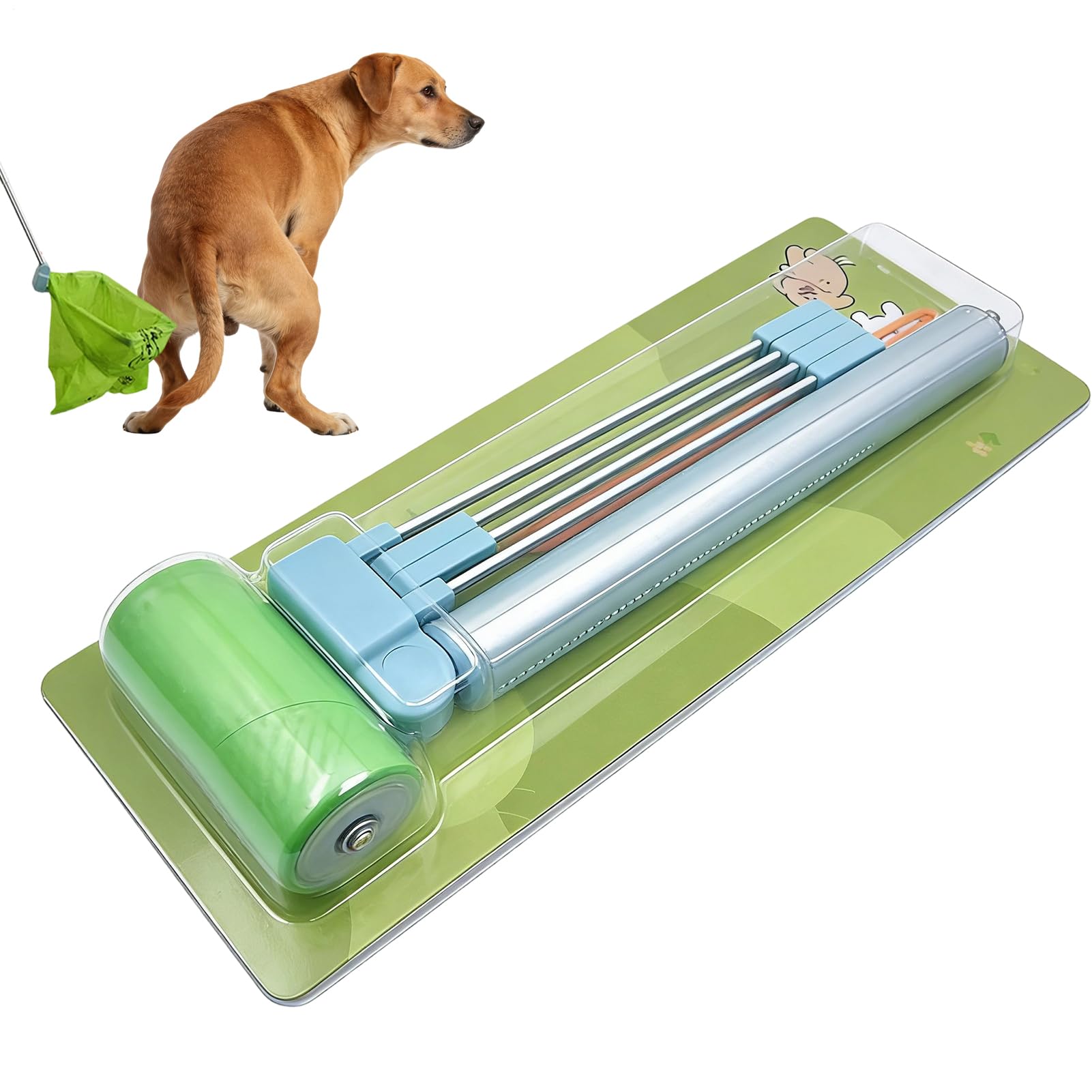 Raccoglitore Escrementi Cani | Manico Lungo Senza piegarsi Raccolta rifiuti Resistente,raccogli deiezioni Pulizia attrezzo - per Giardino, Cortile, Prato, Passeggiate e