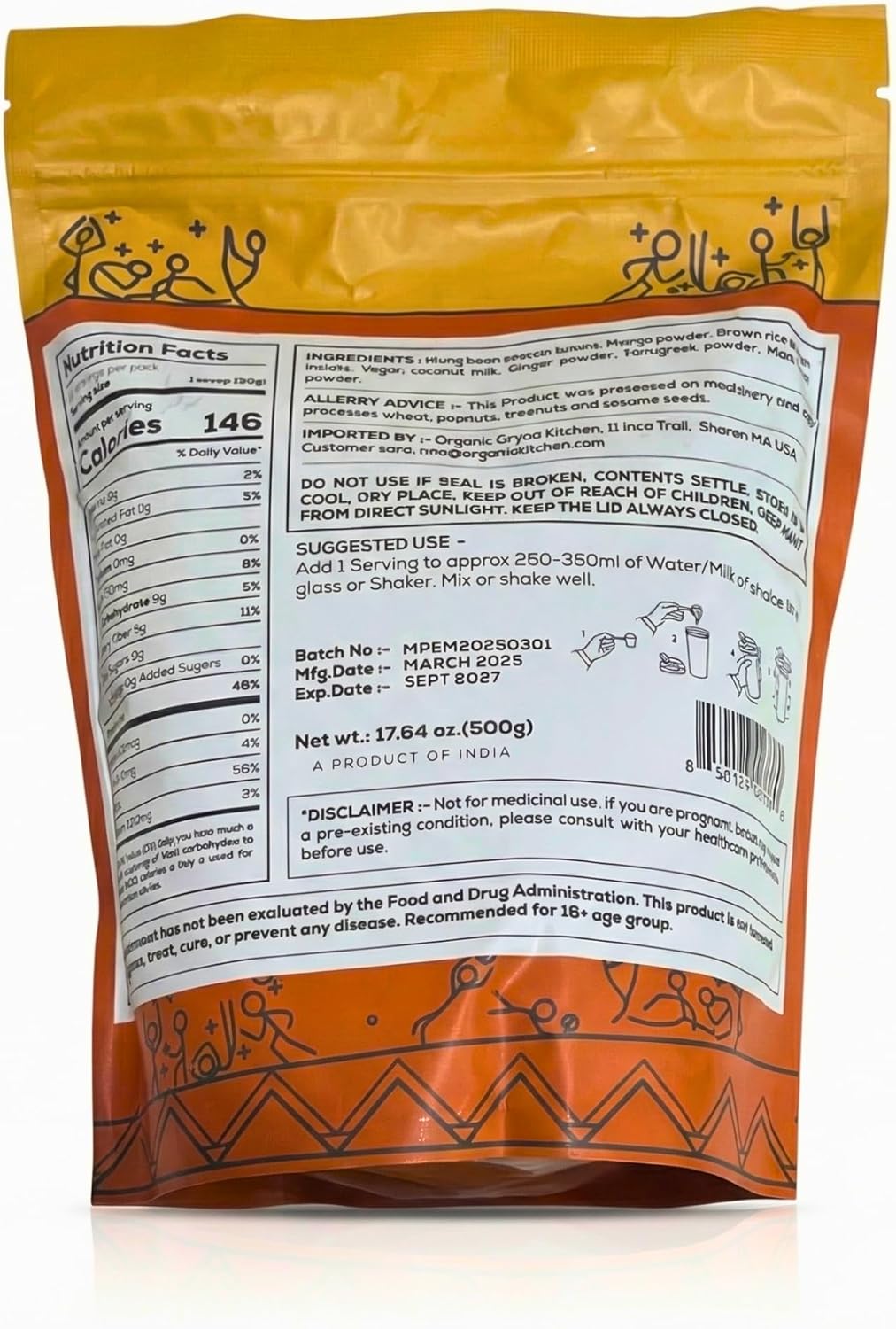 IT’S Moong Plant Protein Powder, Real Mango Flavor | Mung Bean & Brown Rice Protein Isolate Ginger & Fenugreek, 24g Protein 4.7g BCAAs | Vegan, Gluten Free, Dairy Free, Soy Free, Sugar Free, 17.64 oz