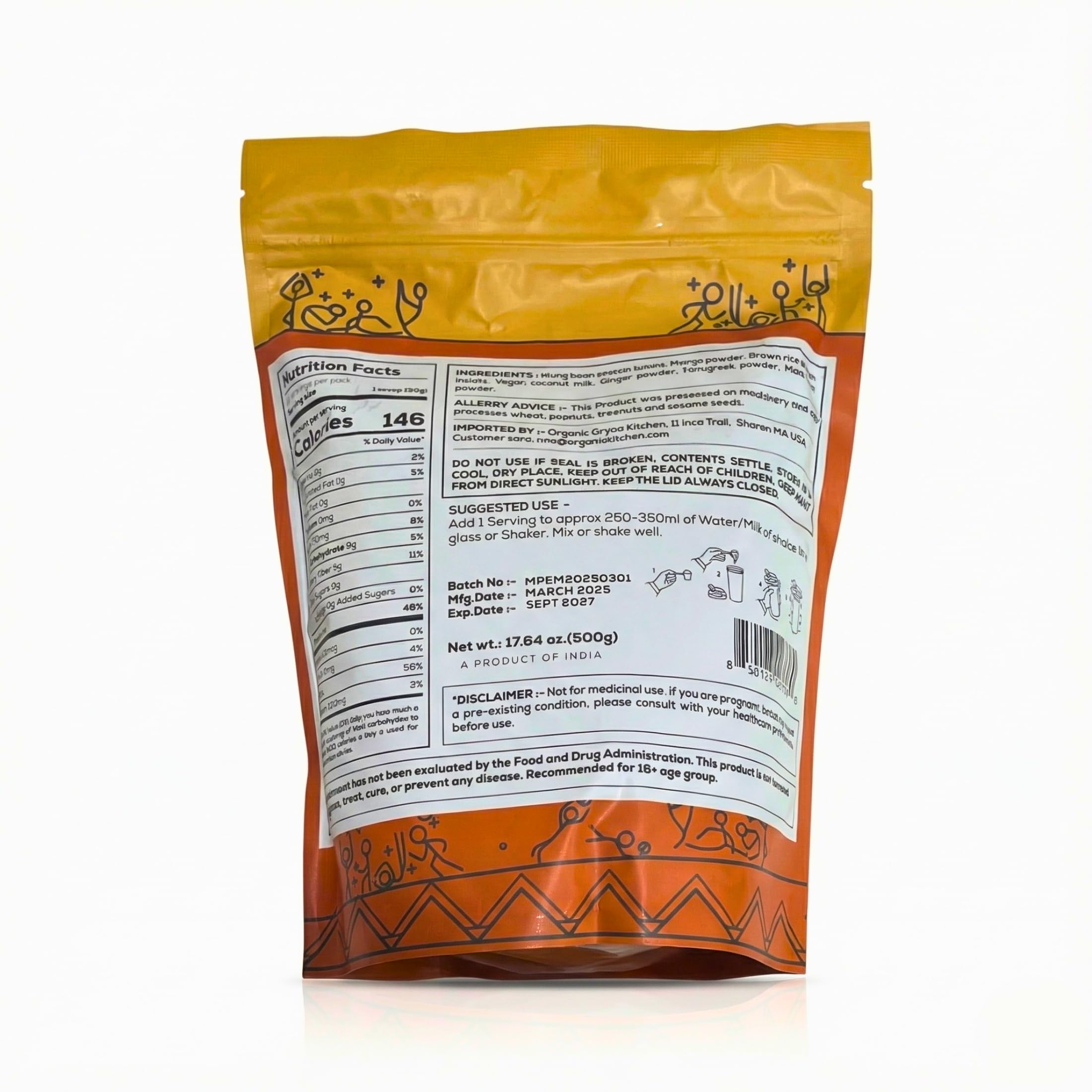 IT’S Moong Plant Protein Powder, Real Mango Flavor | Mung Bean & Brown Rice Protein Isolate Ginger & Fenugreek, 24g Protein 4.7g BCAAs | Vegan, Gluten Free, Dairy Free, Soy Free, Sugar Free, 17.64 oz — Amazon image 8