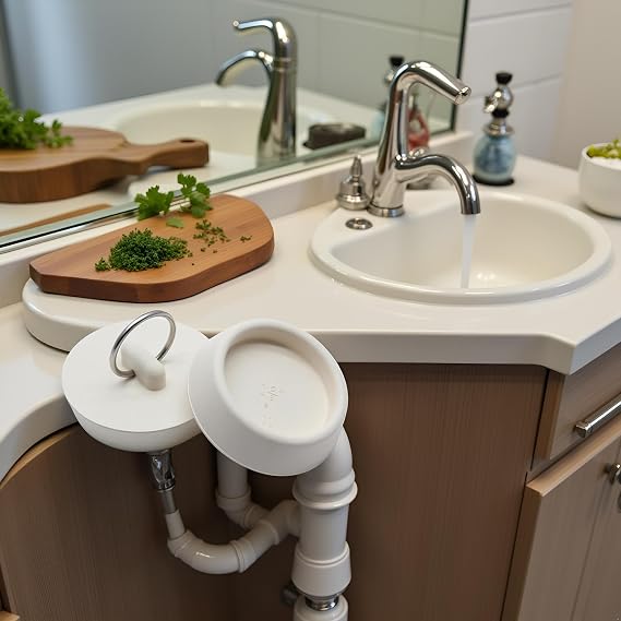 2 Pcs White Rubber Drain Stopper Fits 1-5/8 Inch to 1-3/4 Inch, Bathtub Drain Plug with Hanging Ring, Bathtub Stopper Plug for Kitchen and Bathroom, Bathtub Accessories
