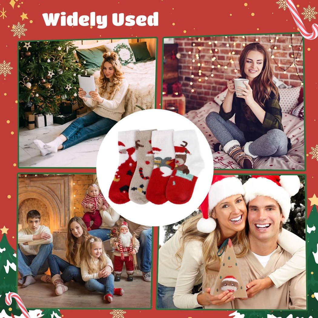 Warme Fleece-Weihnachtssocken, dick, gemütlich und bunt, ideal als Urlaubsgeschenk, 8 Stück