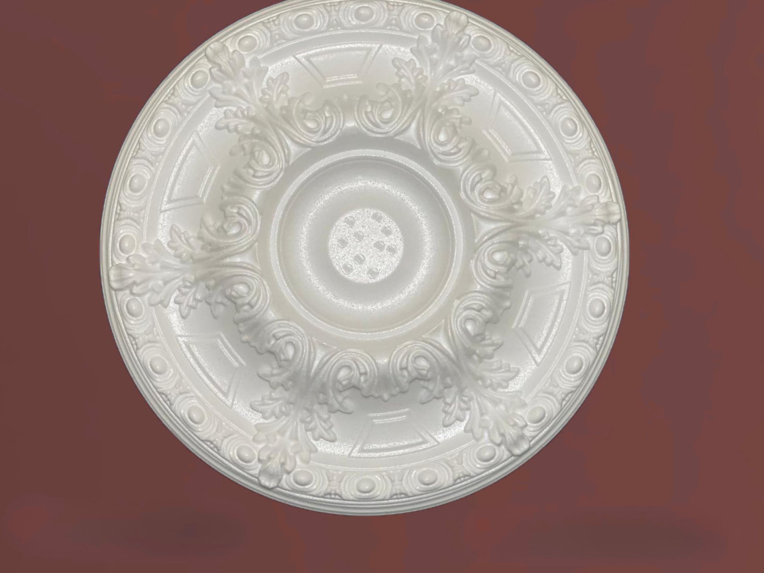 FAST DECOR Elegant Polystyrene Ceiling Rose, Lightweight Coving for Ceilings, Decorative Ceiling Medallion Moulding, Easy to Install Ceiling Decoration for Home & Living Room (WindyS 47.6 cm)