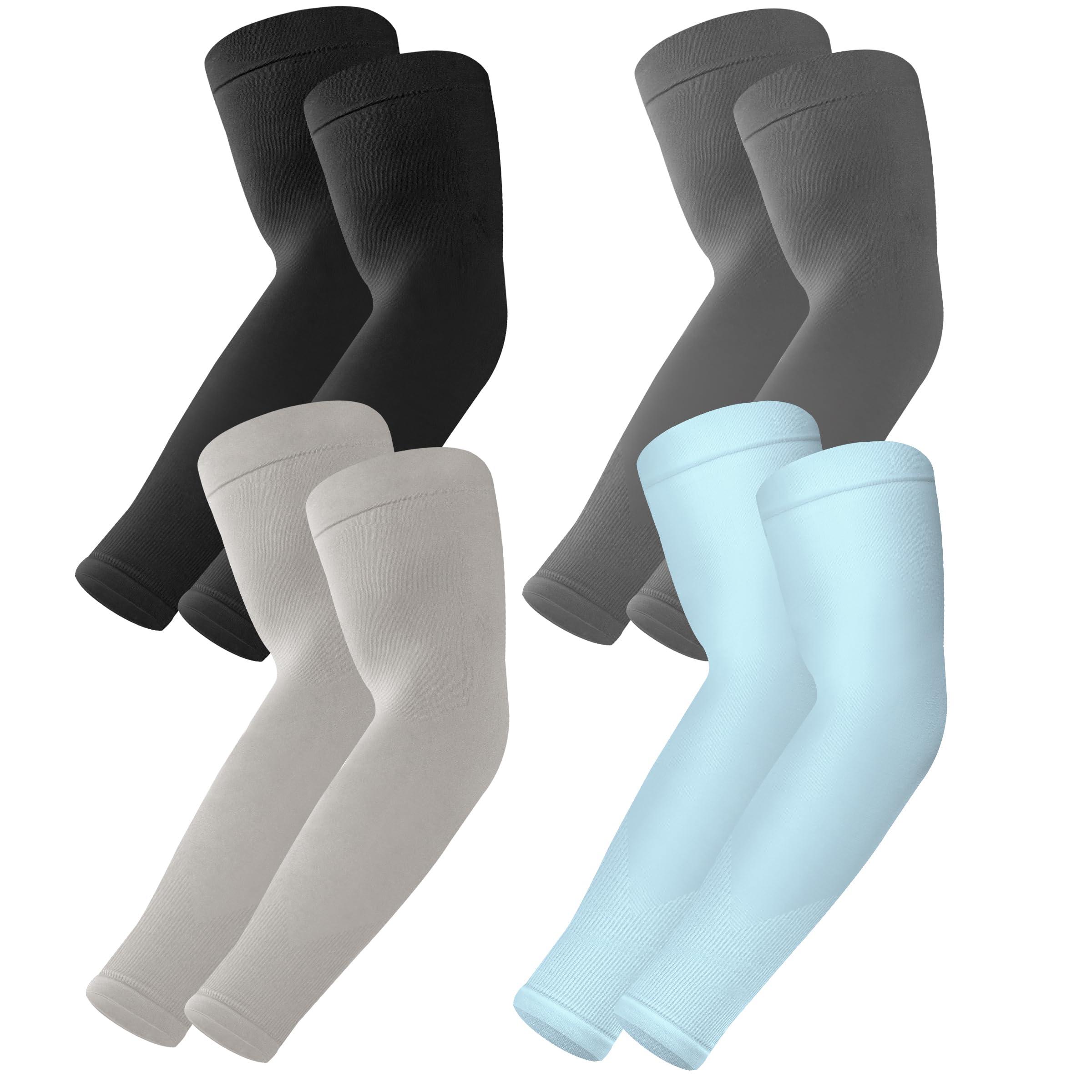 BHYTAKI UV Sun Protection Arm Sleeves, UPF 50 Sports Cooling Arm Compression Sleeves for Men Women Teenager
