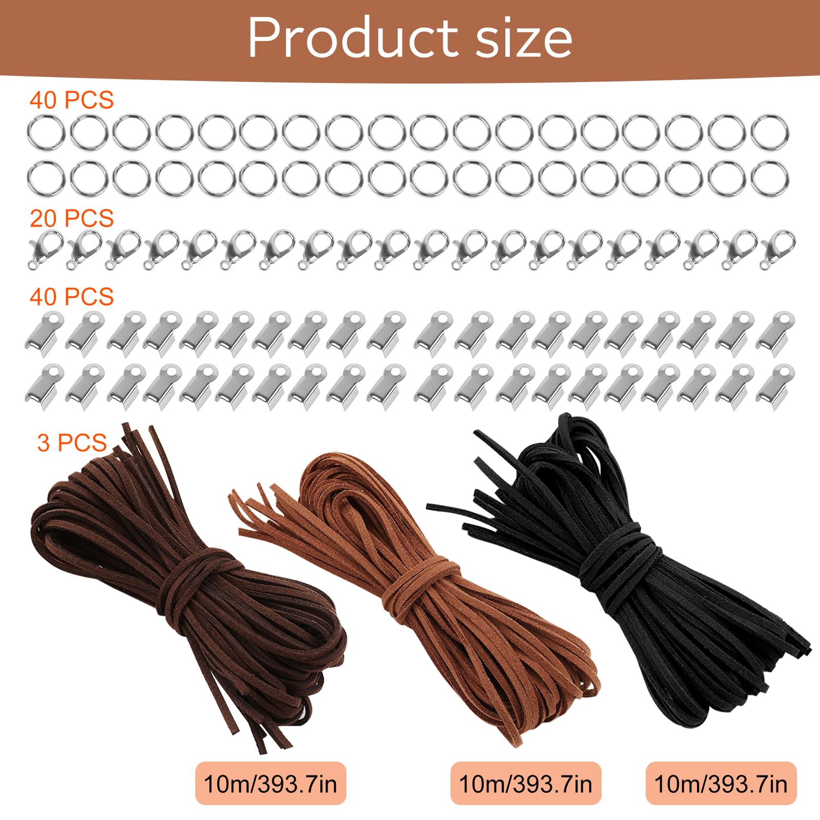 Lint en draad en koord :: Koorden :: Leren koorden :: Leerkoord 3 mm gevlochten donker khaki per