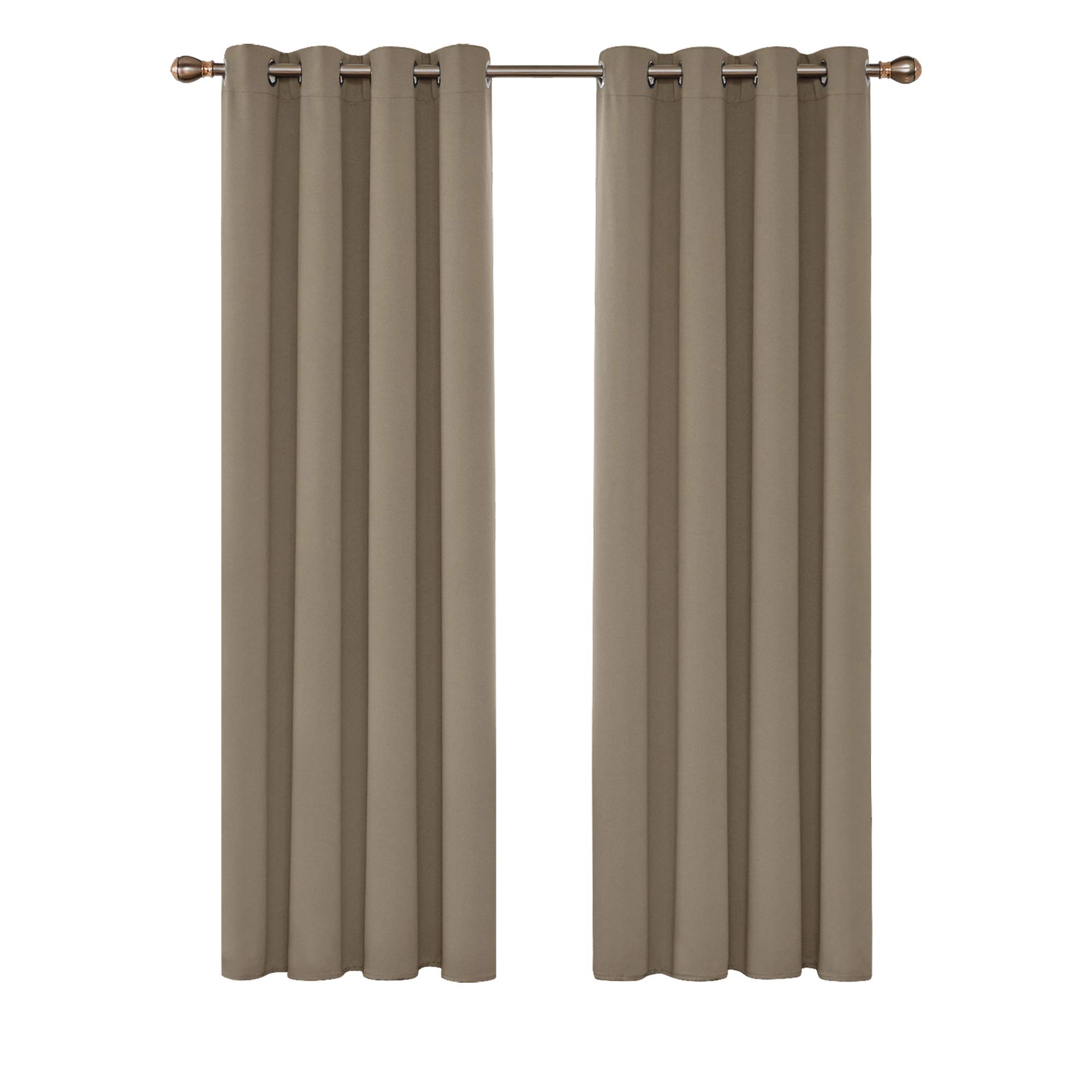 Deconovo Tende oscuranti termiche, anti freddo, dal design moderno con occhielli, tende per camera da letto di ragazzi, da 132 x 214 cm (l x H), set da 2 pezzi, colore tortora