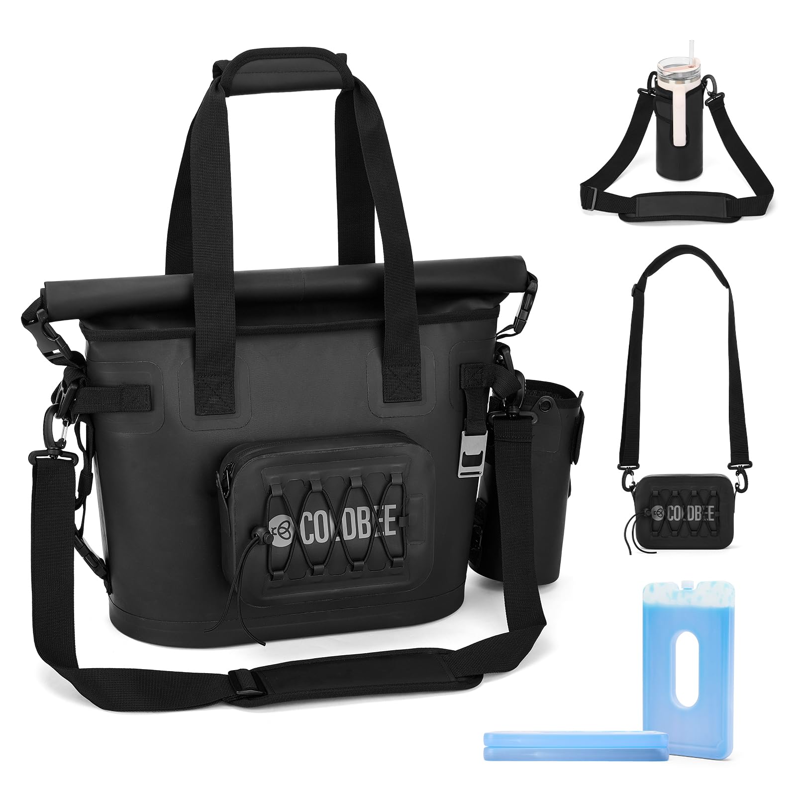 3-in-1 Waterproof Soft Cooler, Pouch & Cup Holder,12H Cold