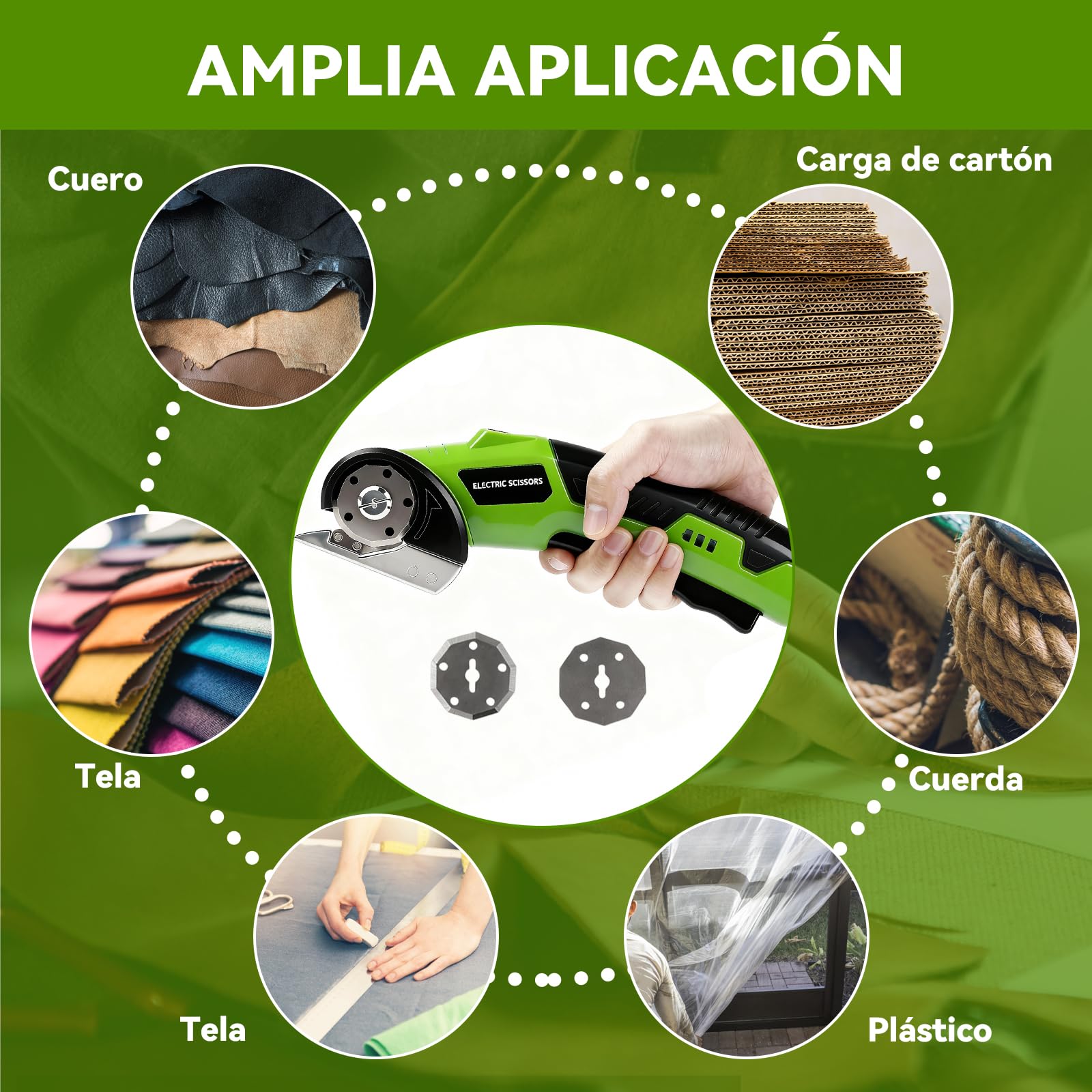 Tijeras Eléctricas Inalámbrico, 4,2 V Cortador de Cartón Recargable 2000mAh para Cuero Cartón