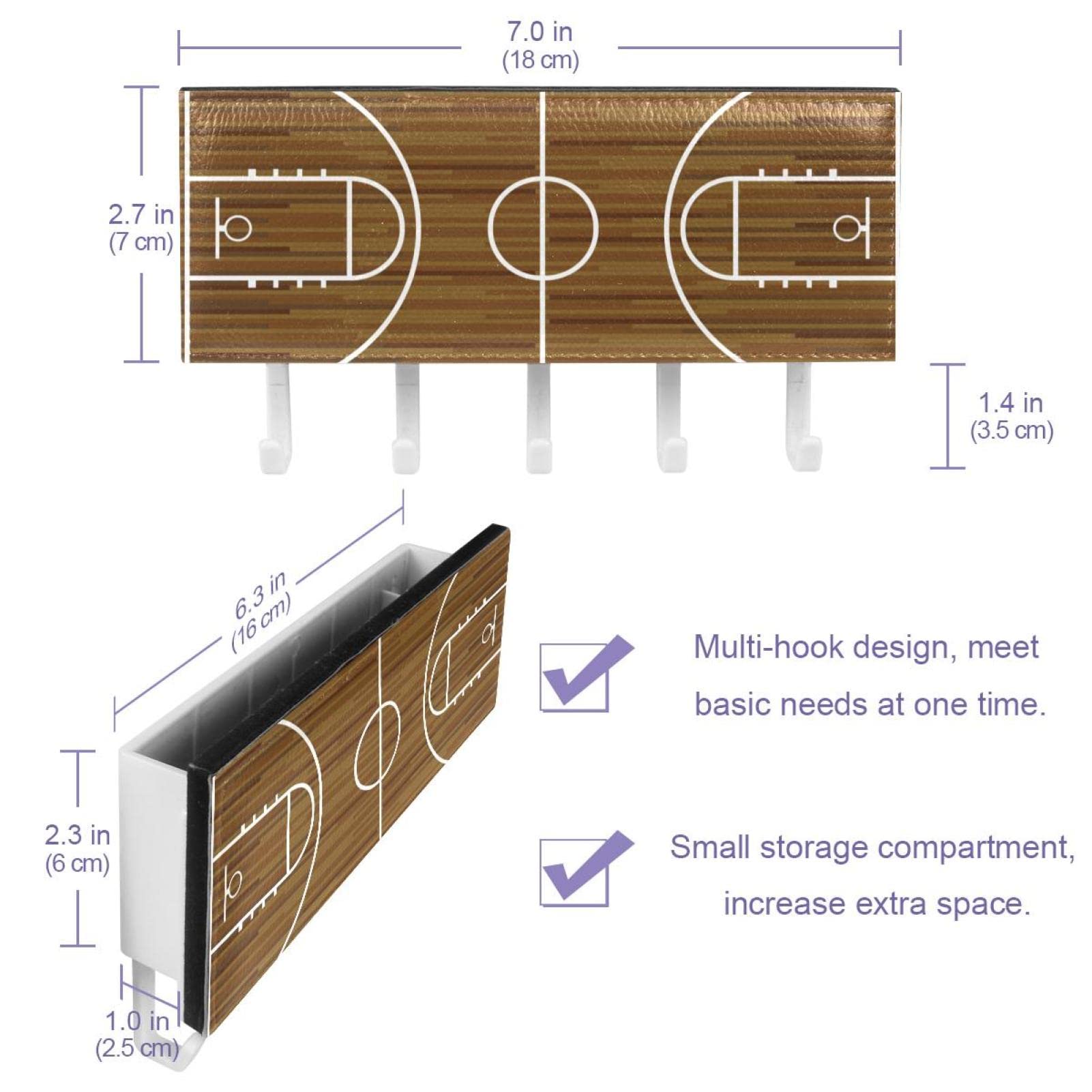 Porte-clés Mural pour Organisateur de Courrier Mural avec 5 Crochets Robustes 7.1*1*3.8 Pouces