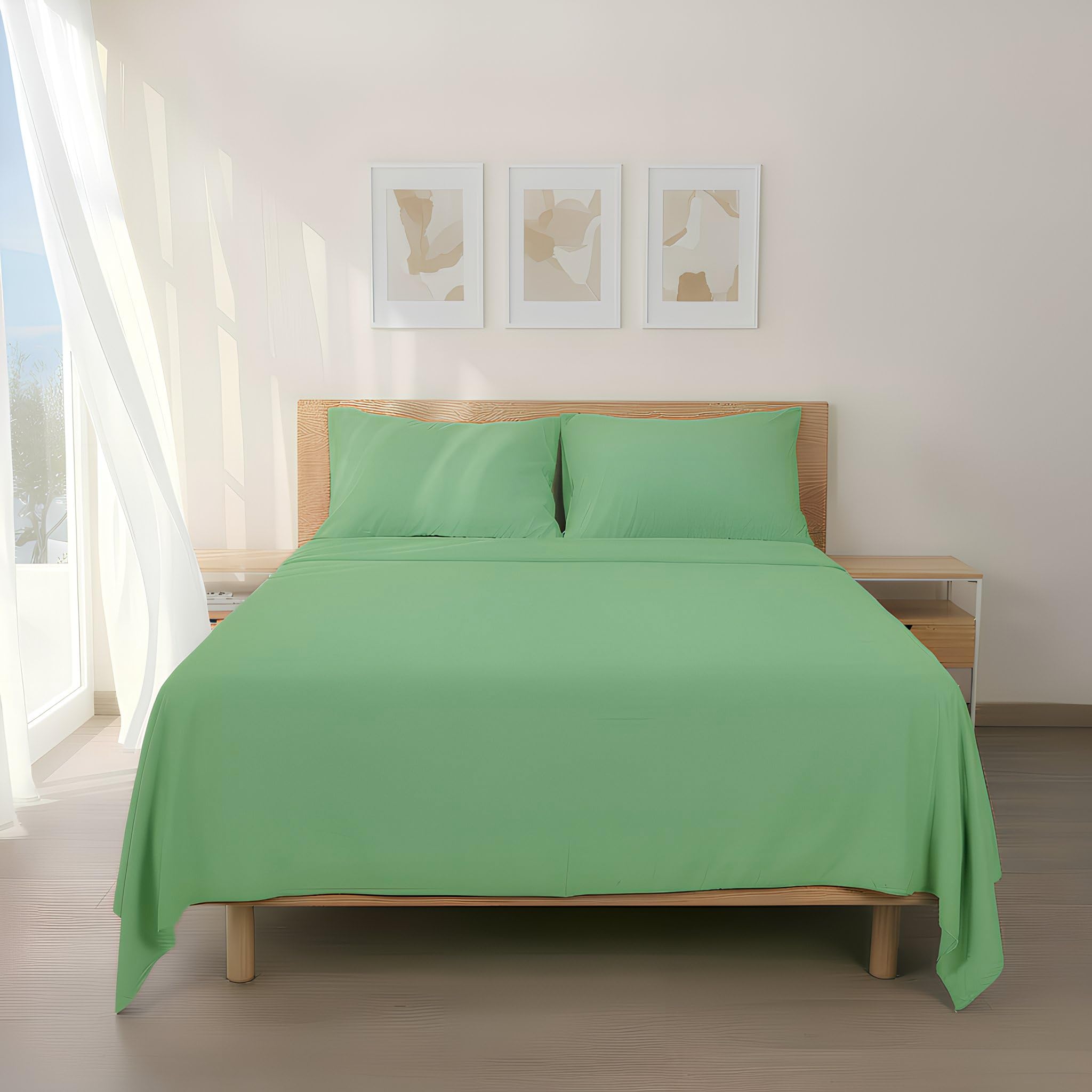 H HANSEL HOME Juego de Sábanas de Microfibra Cepillada, Sábana Bajera Ajustable Altura 30 cm, Encimera y Fundas de Almohada, para Cama 105cm, 3 Piezas 105x190/200cm - Gris Claro — view 11