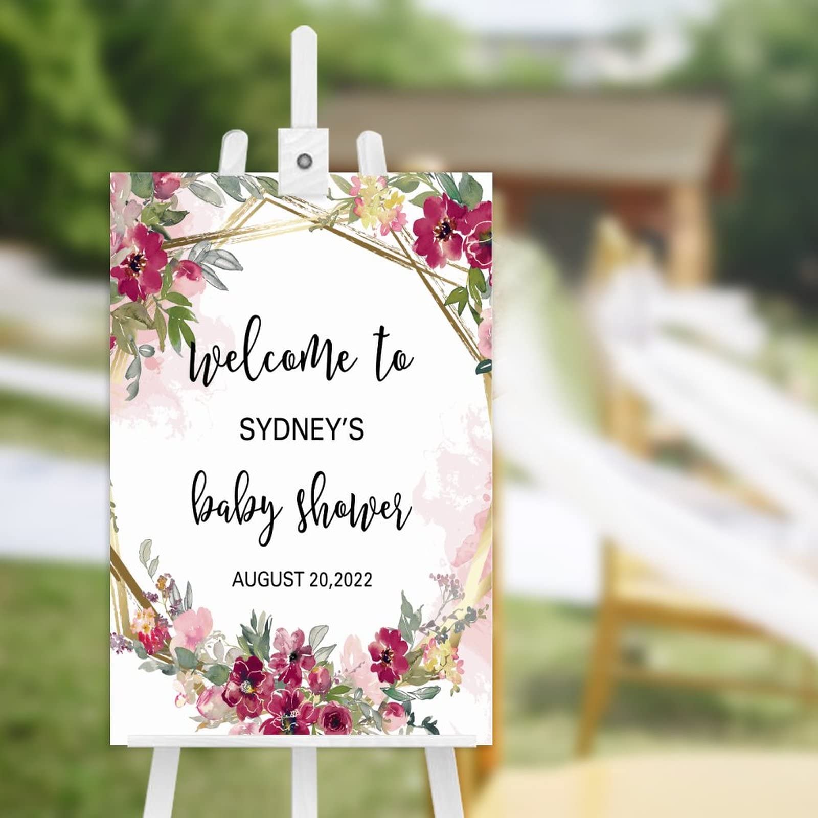 Letrero de bienvenida de madera personalizado para baby shower, cartel de bienvenida de boda, cartel de recepción de boda, carteles de boda para ceremonia, 45,7 x 30,5 cm