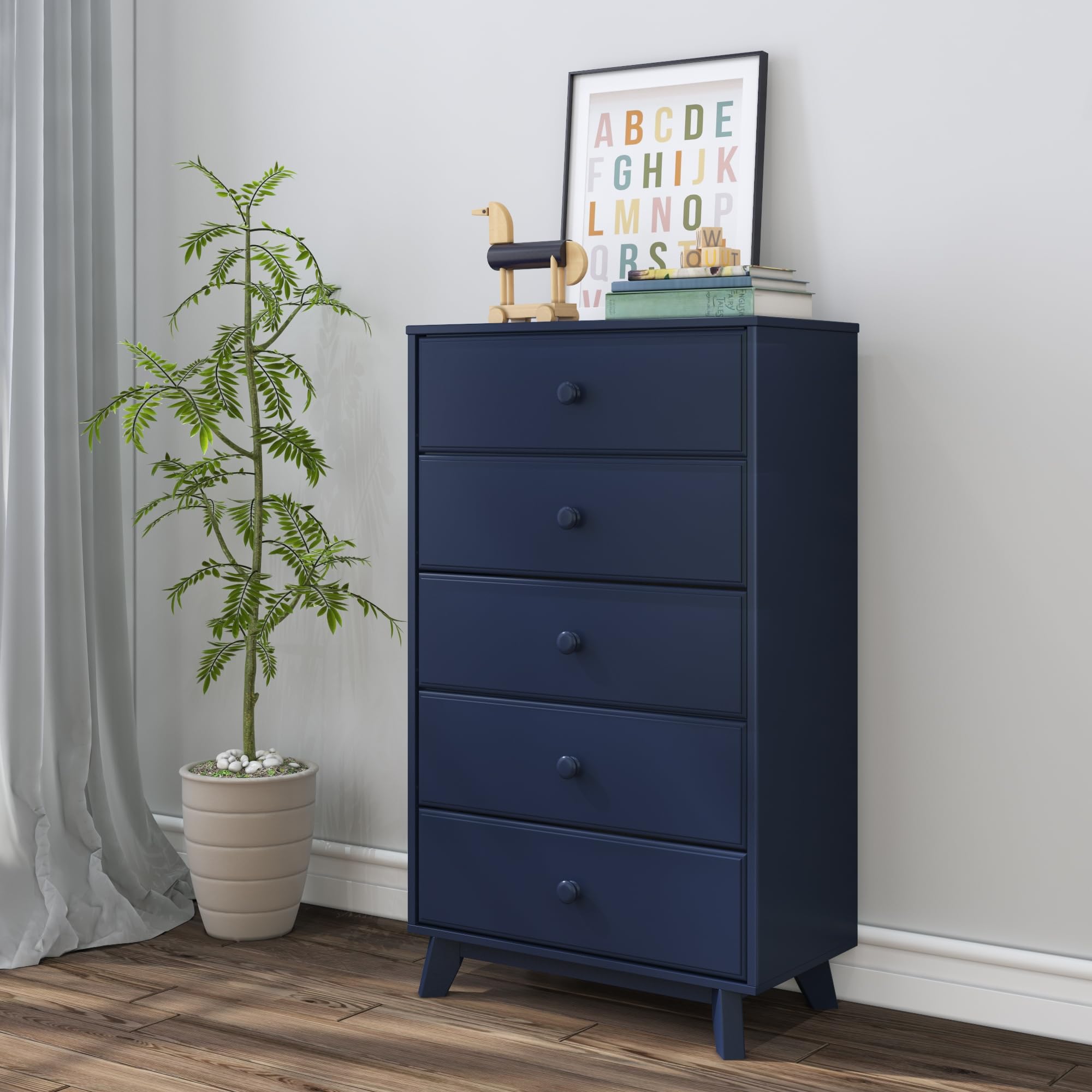 Max & Lily 5 Drawer Dresser, Blue