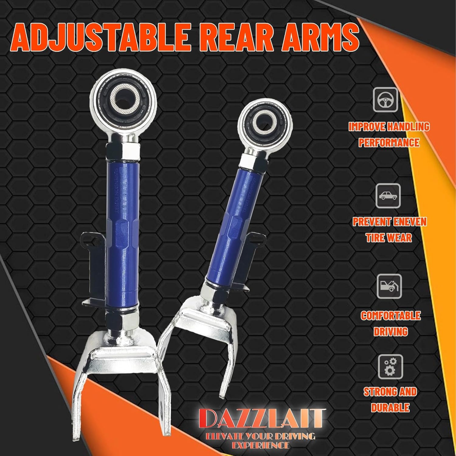 TM-04 Adjustable Rear Camber Arms, Set of 2 Left & Right, Compatible with Tesla Model 3 2017-2024丨Tesla Model Y 2020-2024