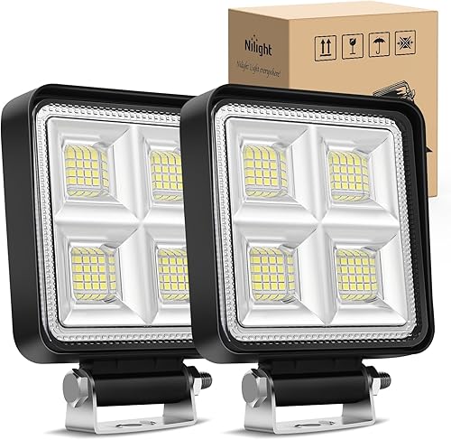 Miniatura 12 de Nilight - Cápsulas de luz LED cuadradas de 4 pulgadas, 48 W, 2 piezas, lámpara de trabajo para tractor, vehículos todo terreno, ATV, UTV, barco LED