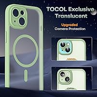 Vista 210 de TOCOL Funda magnética para iPhone 15 Pro Max, protección completa mejorada de la cámara, compatible con Magsafe, protección contra caídas, funda
