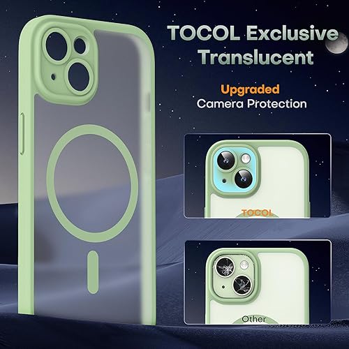 Miniatura 210 de TOCOL Funda magnética para iPhone 15 Pro Max, protección completa mejorada de la cámara, compatible con Magsafe, protección contra caídas, funda
